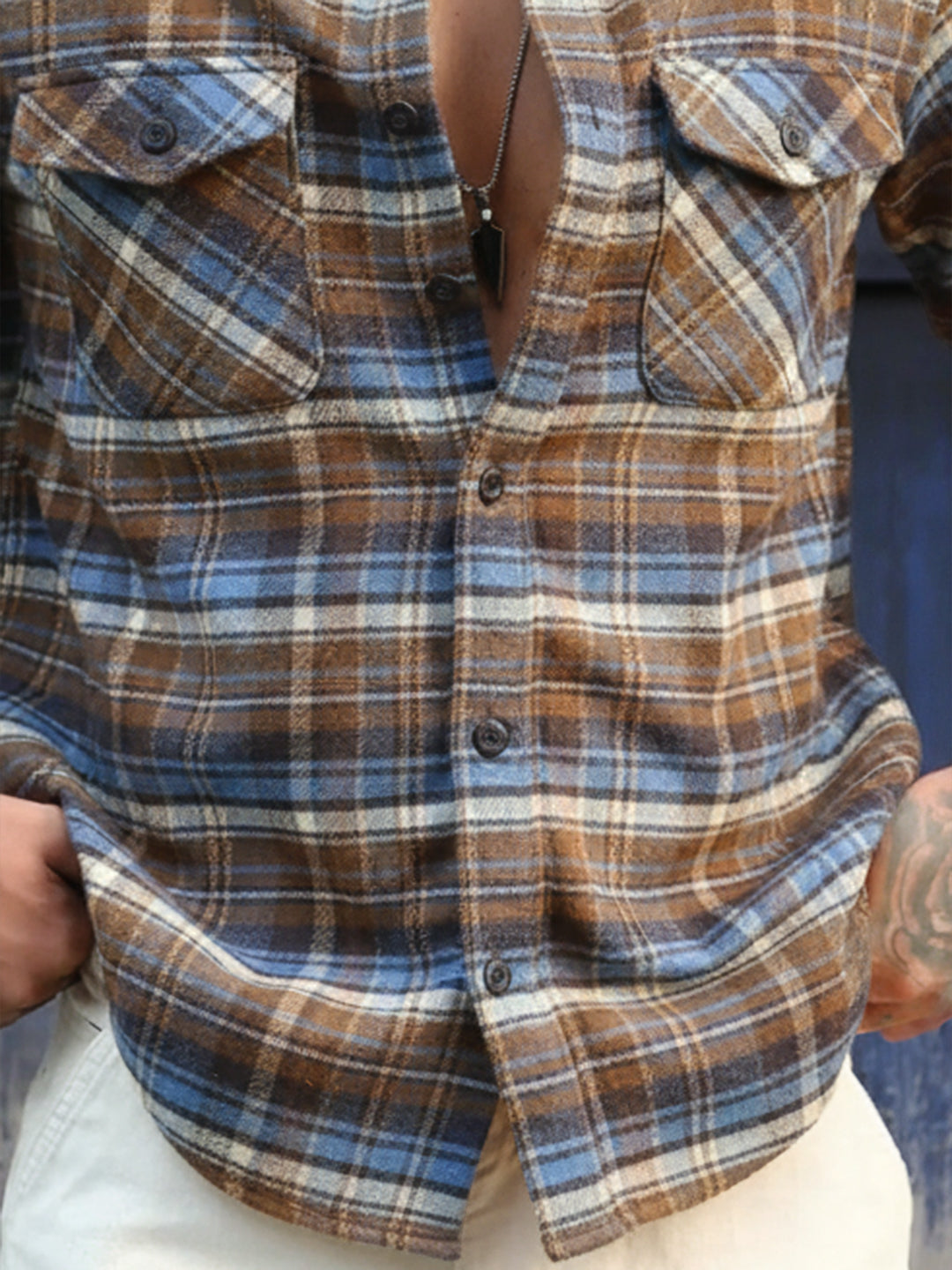 Afterdark Brown Check Full Sleeve Shirt