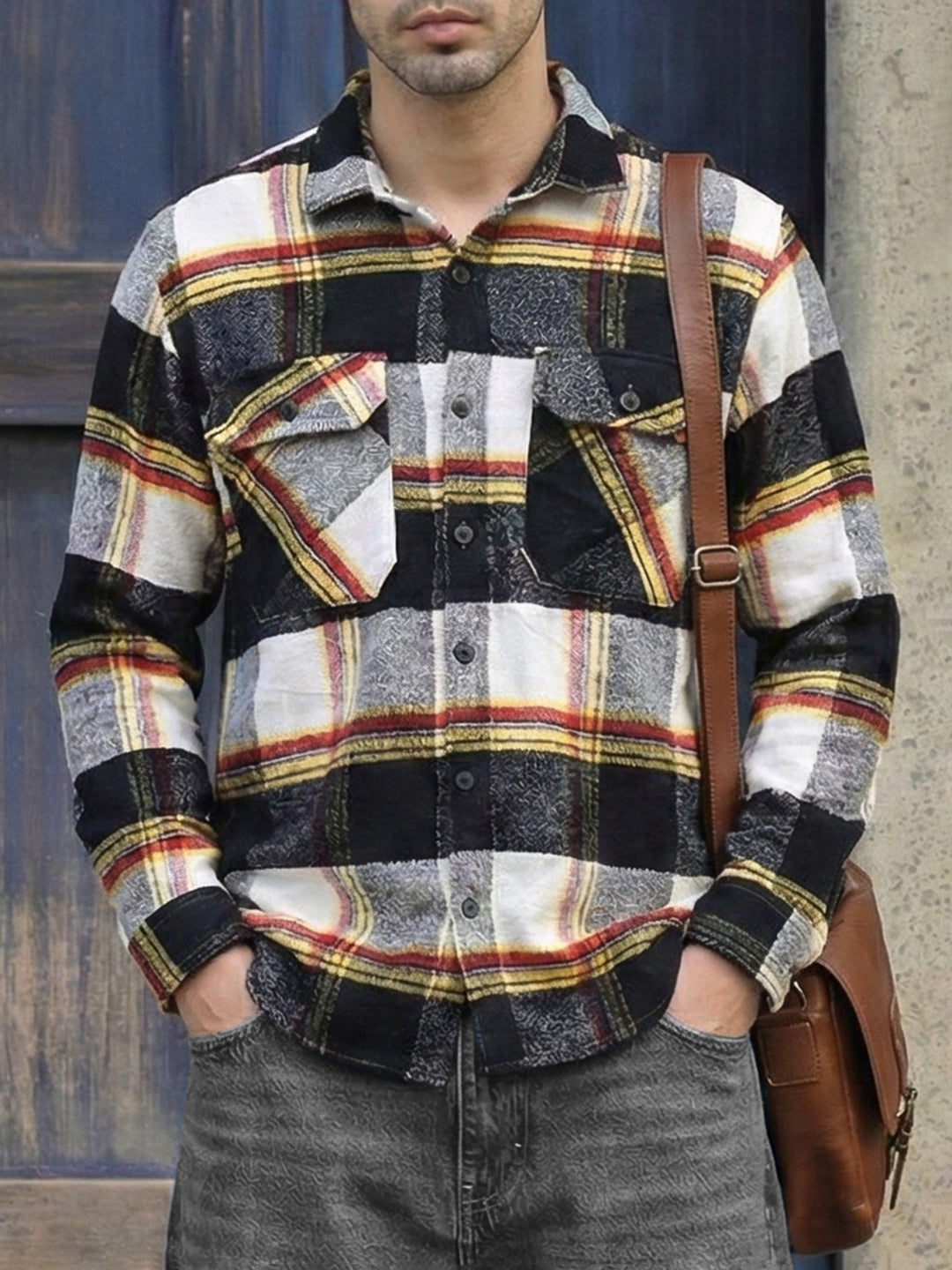 Frame Theory Black Check Full Sleeve Shirt