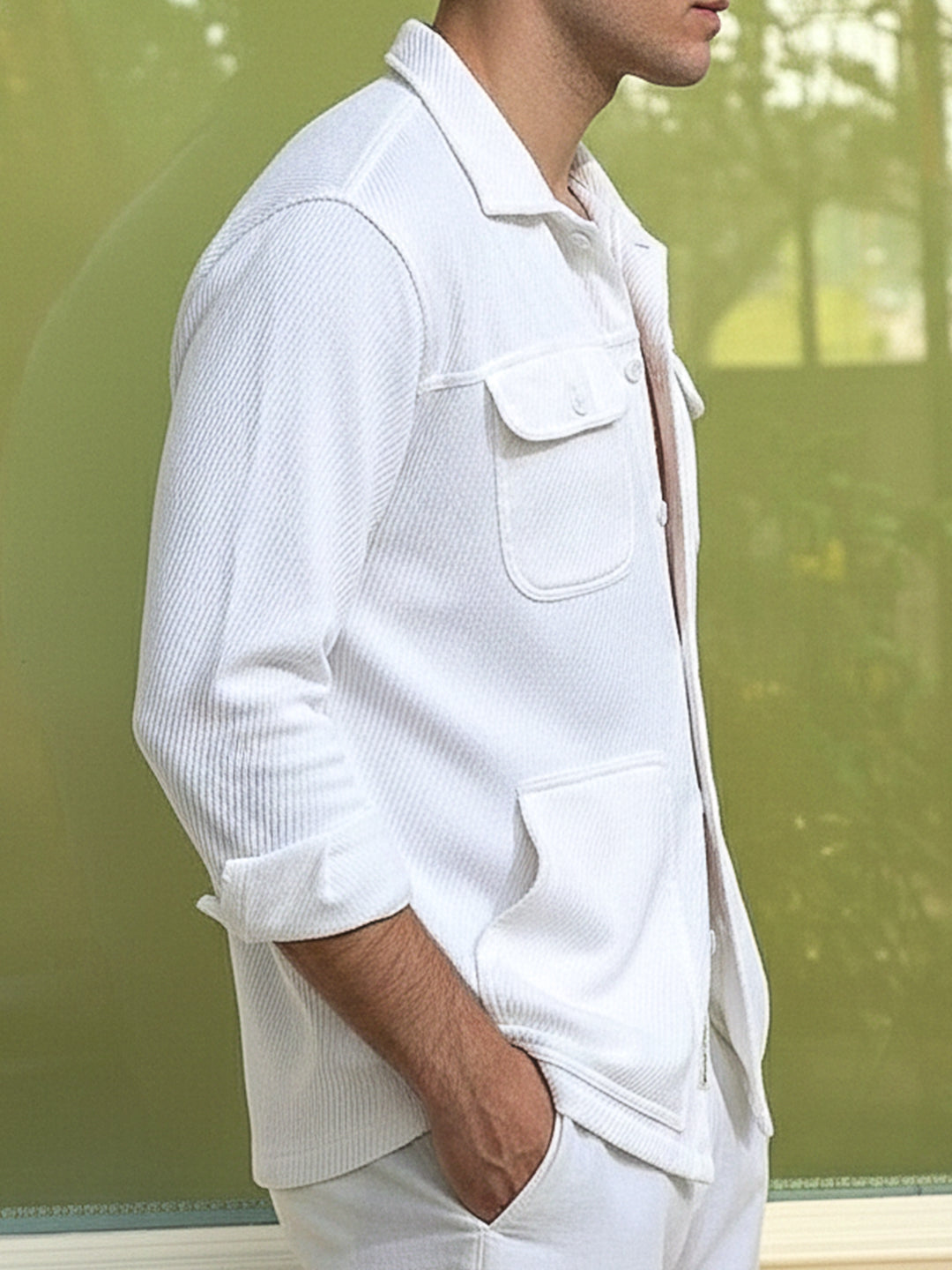 Earthcore Textured White Shacket