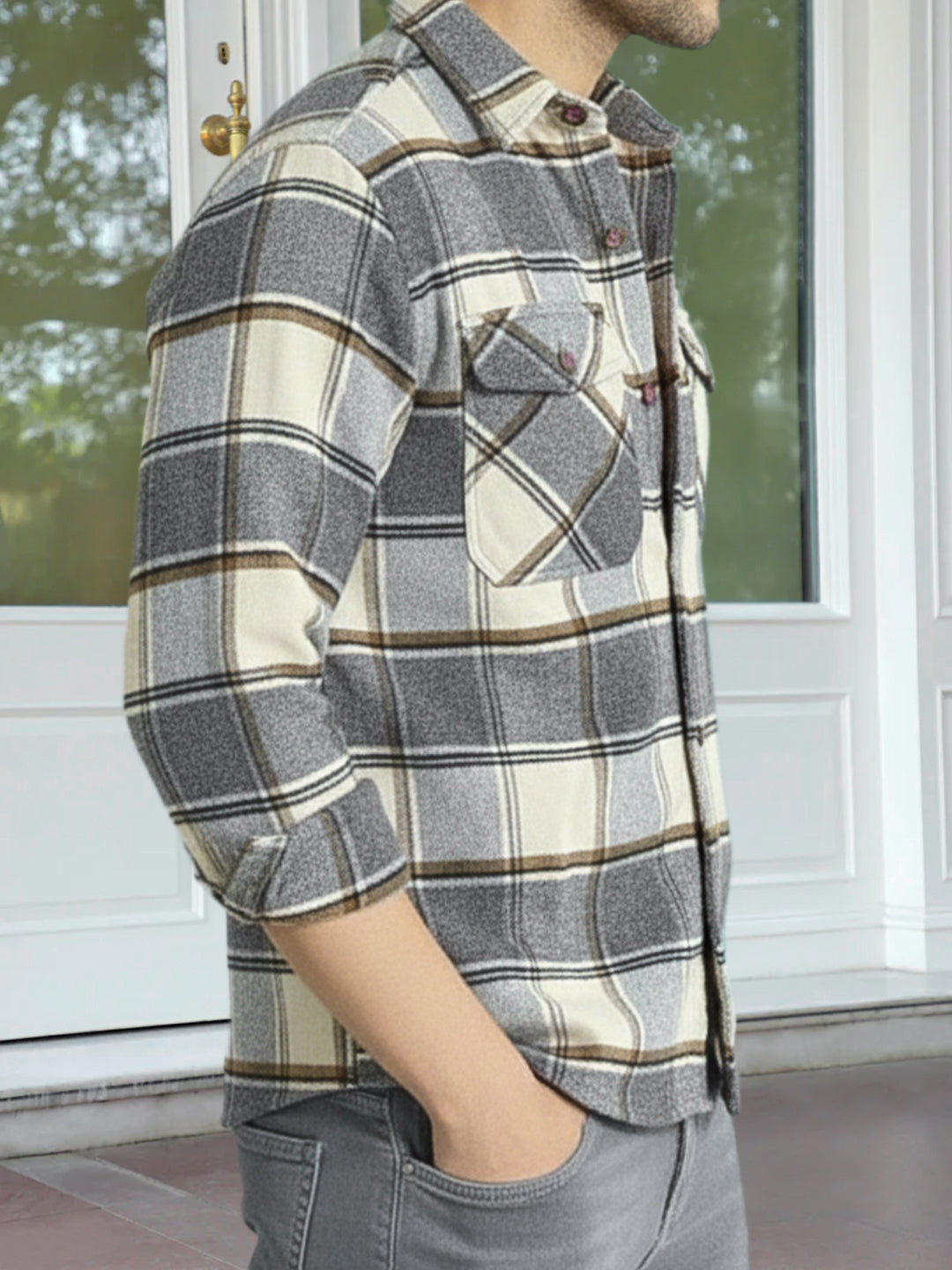 Northfield Classic Light Grey Check Shacket