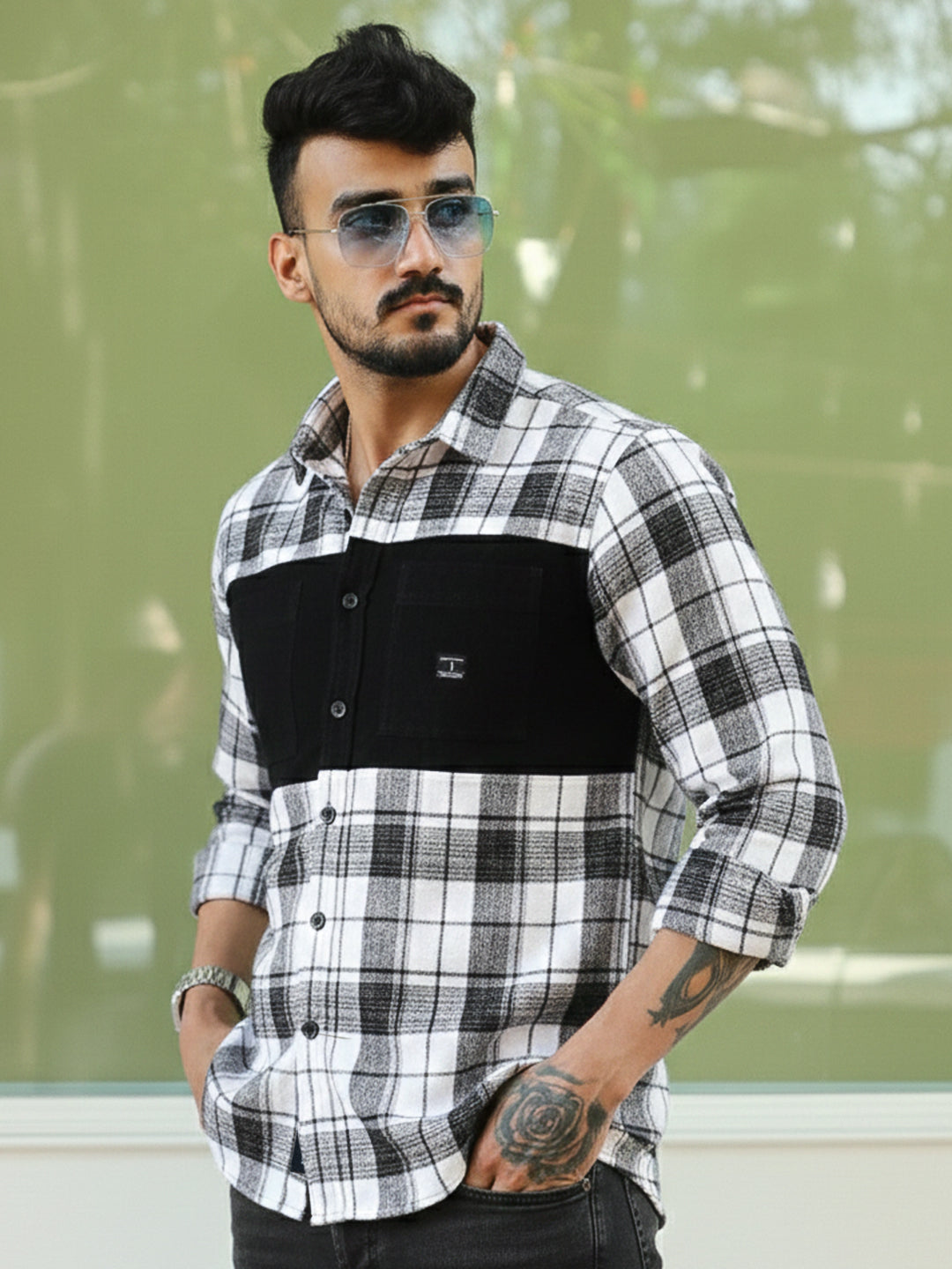 Thunderbird Black Check Full Sleeve Shirt