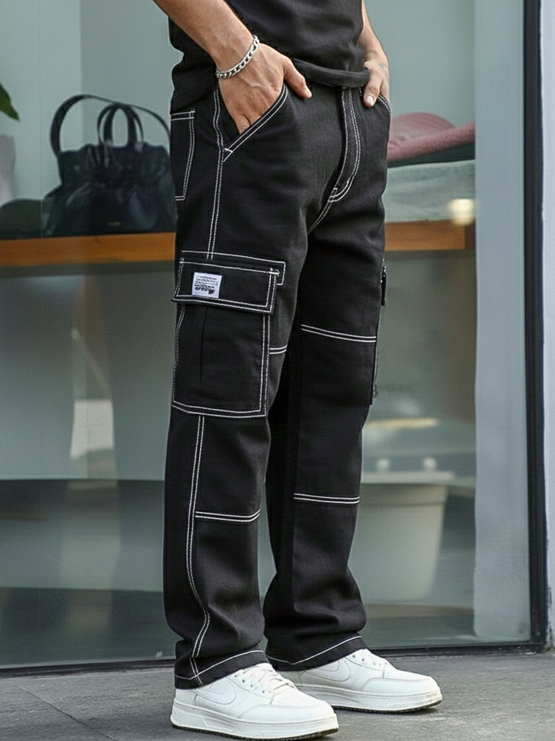 Midnight Vector Black Denim Cargo