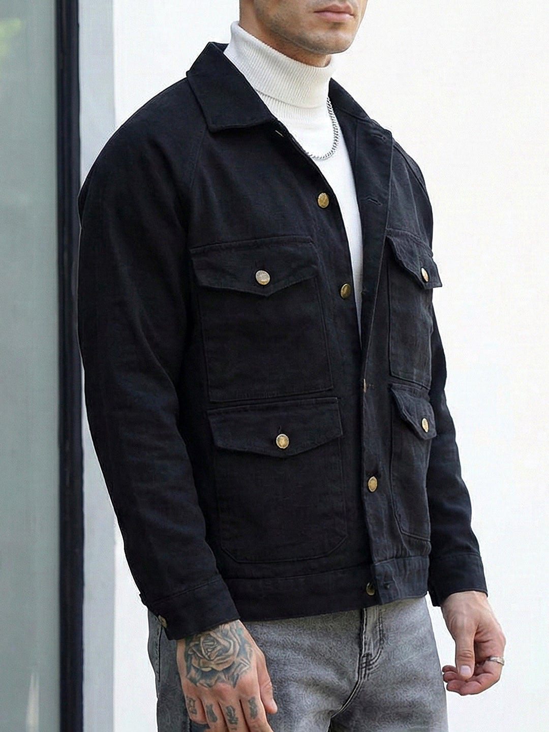 Prime Sculpt Black 4 Pocket Denim Jacket