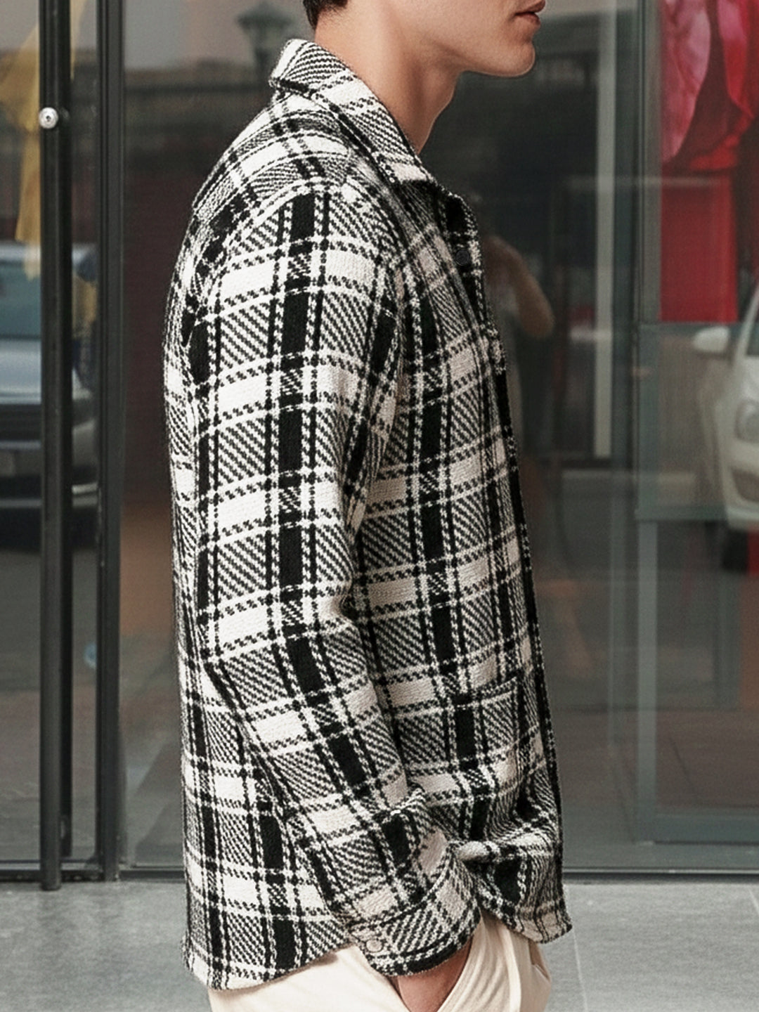 Crosshatch White Check Shacket