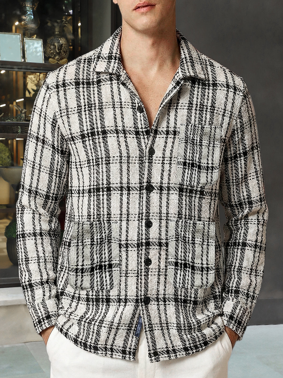 Dockside White Check Shacket