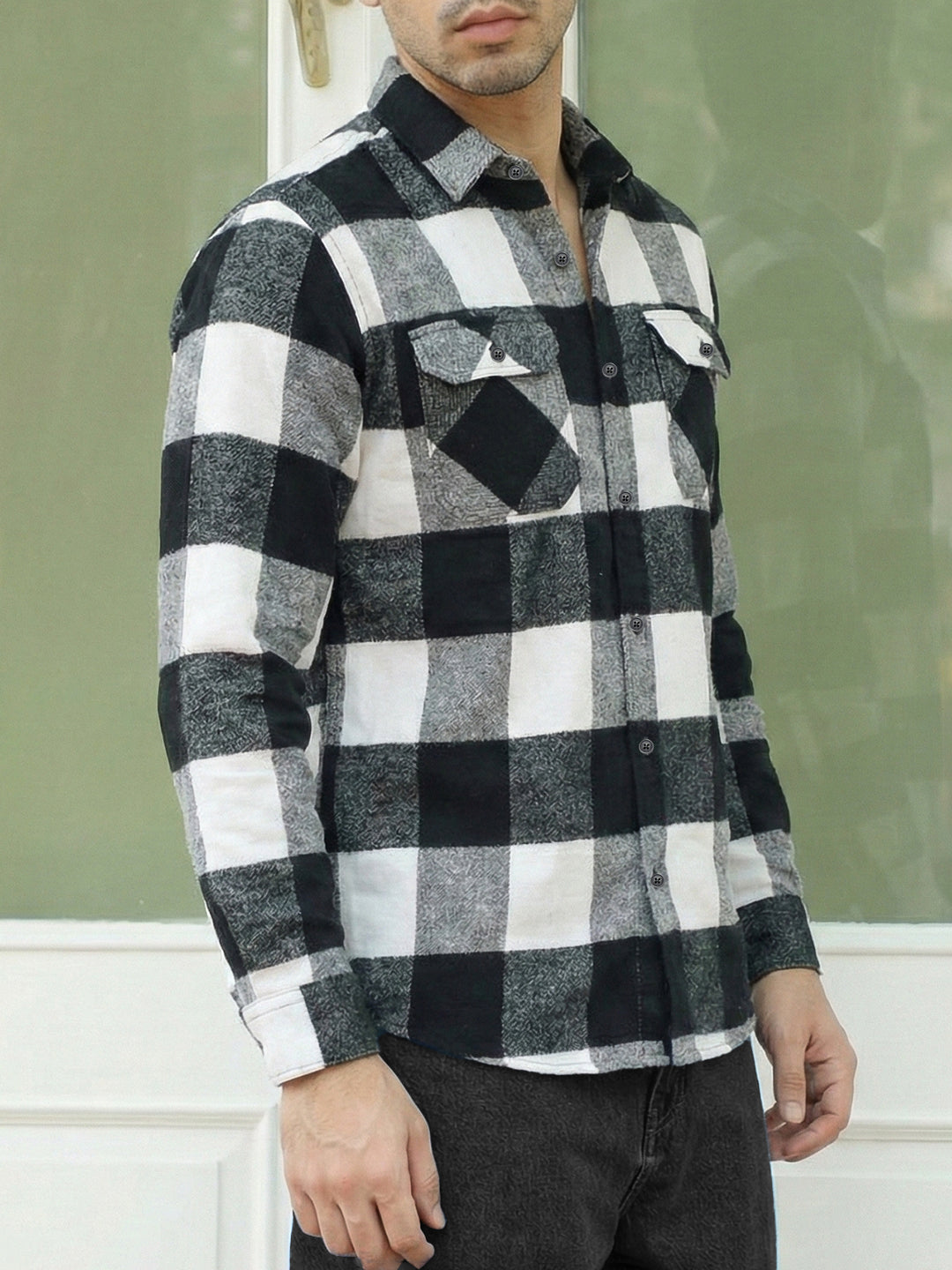 Frame Theory Grey Check Full Sleeve Shirt
