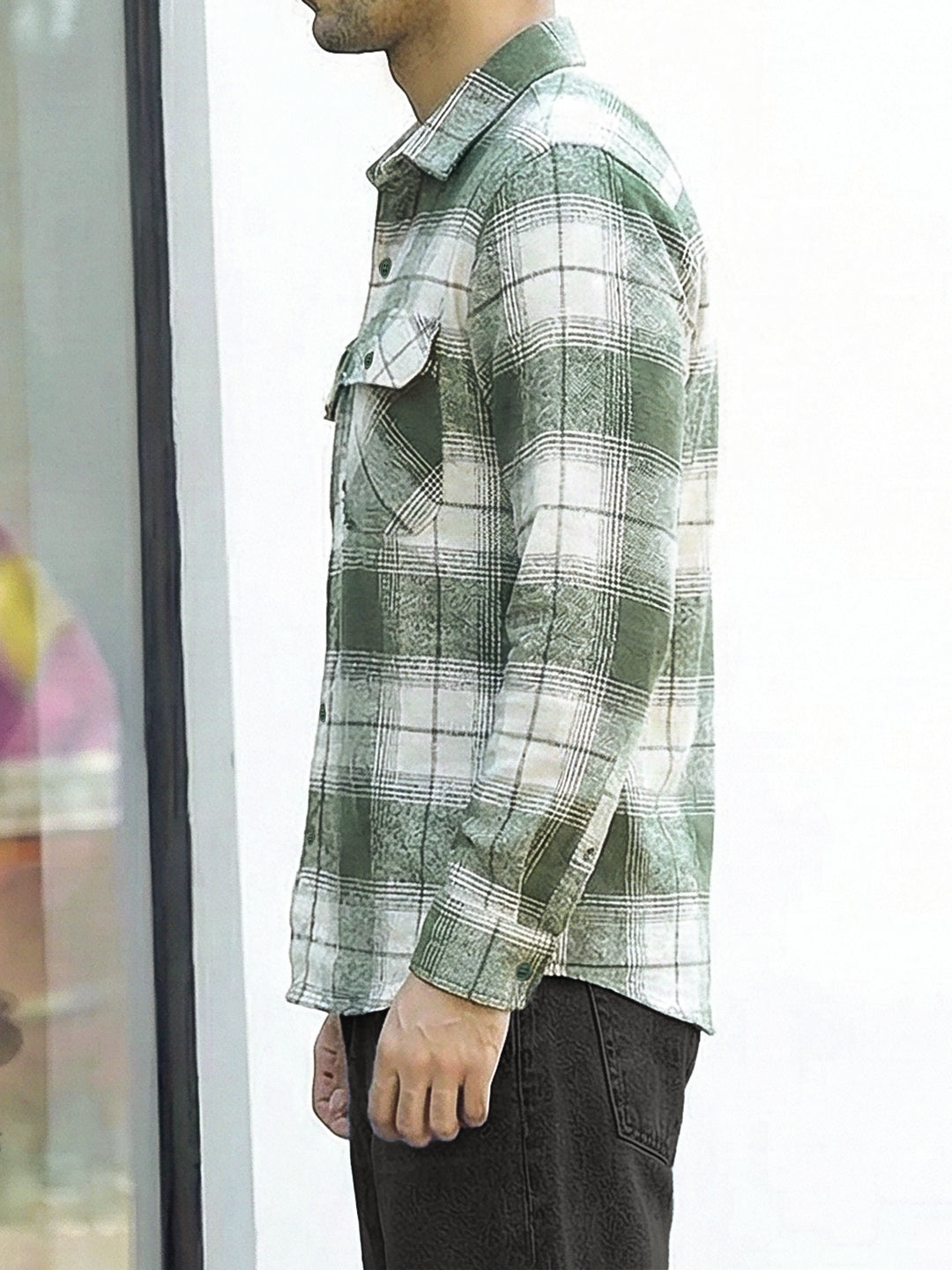 Daytona Olive Check Full Sleeve Shirt