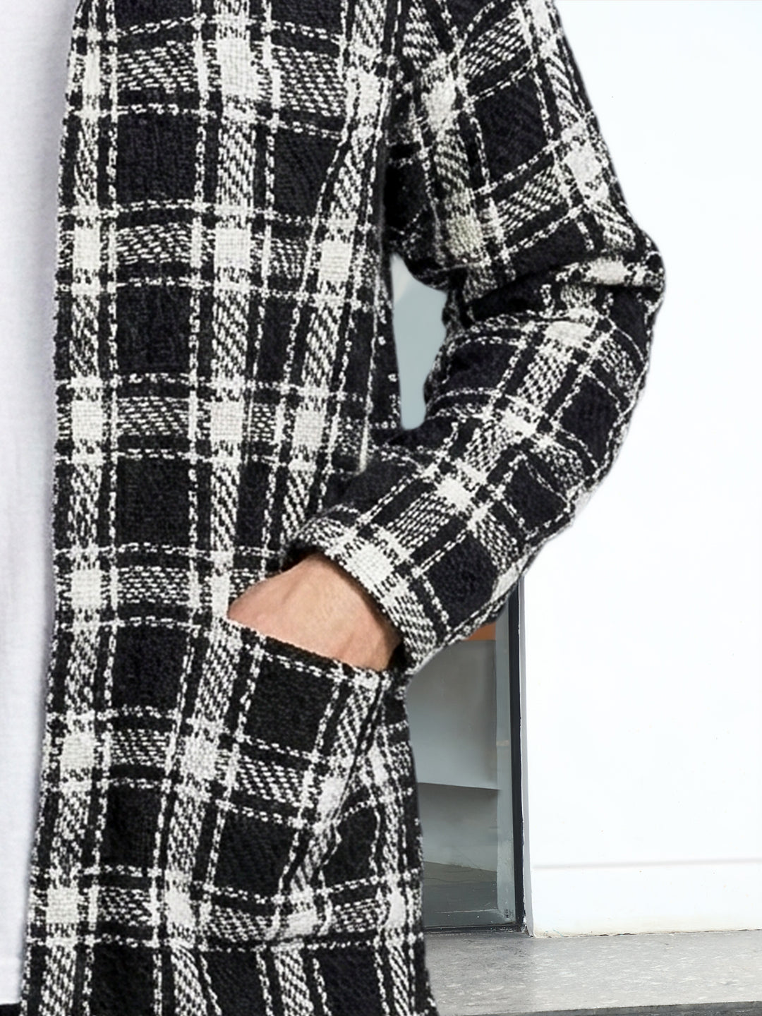 Monochrome Black Check Shacket