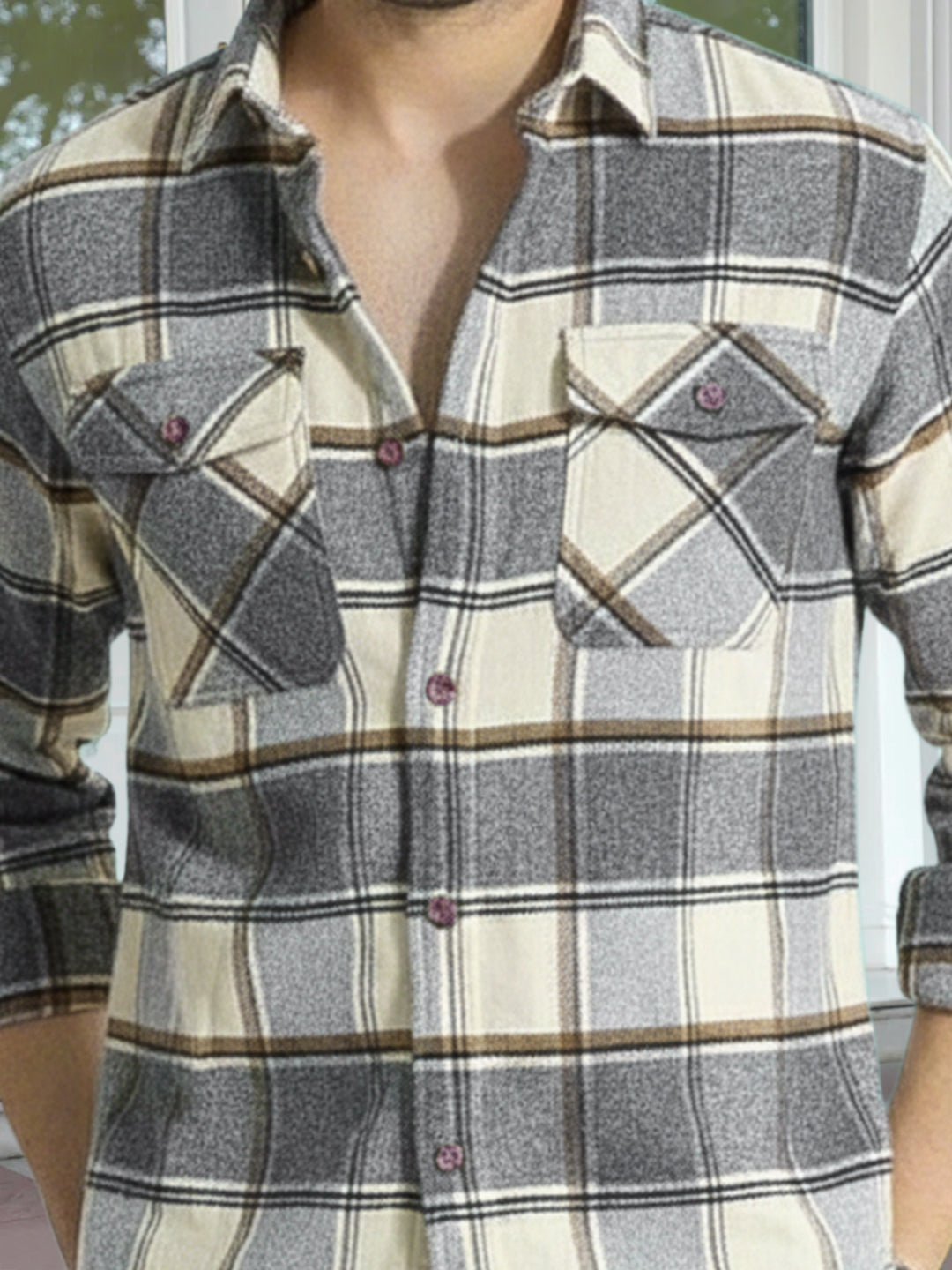 Northfield Classic Light Grey Check Shacket
