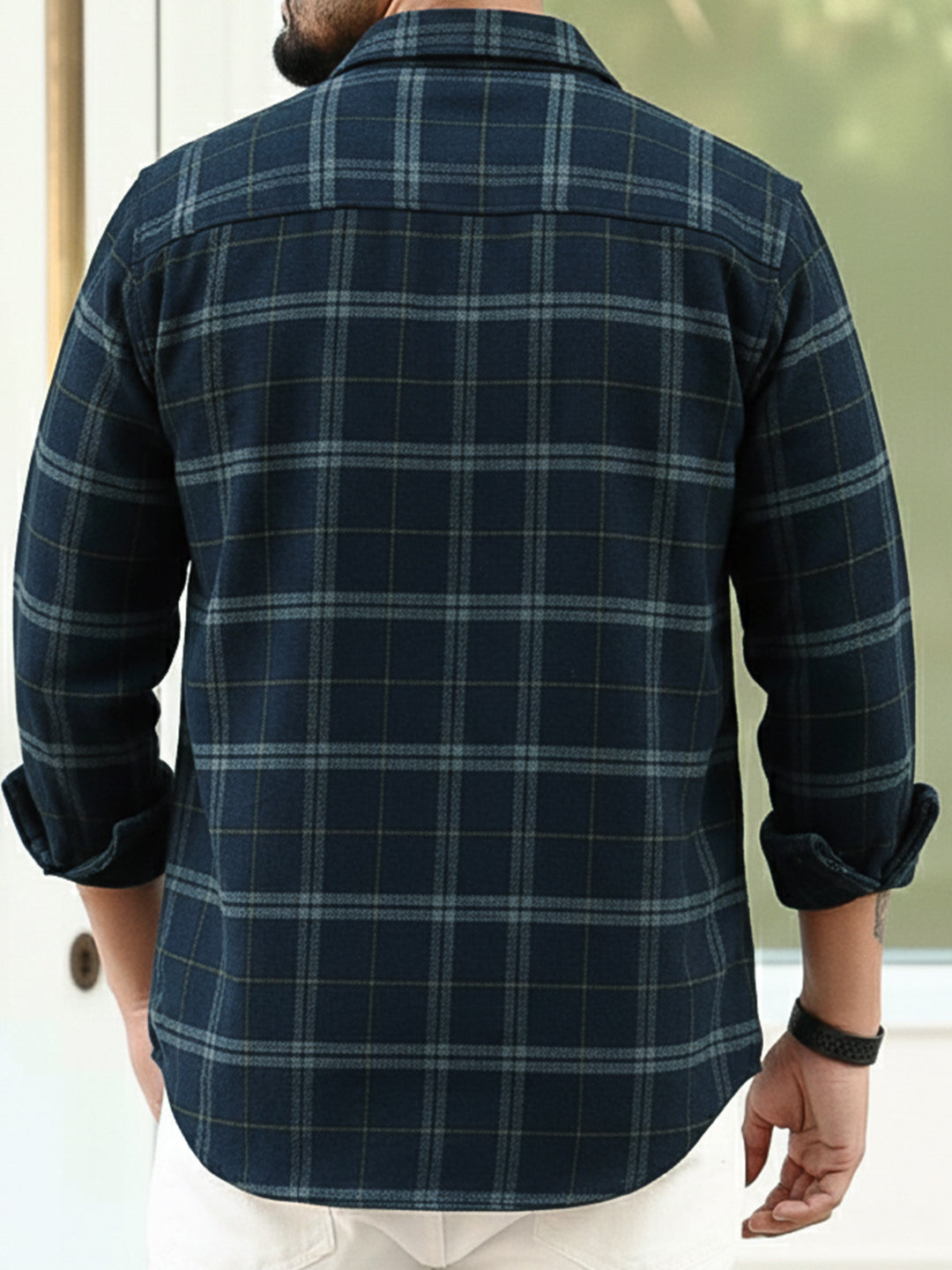 Thunderbird Dark Blue Check Full Sleeve Shirt