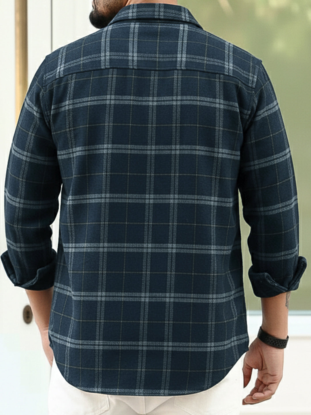Thunderbird Dark Blue Check Full Sleeve Shirt