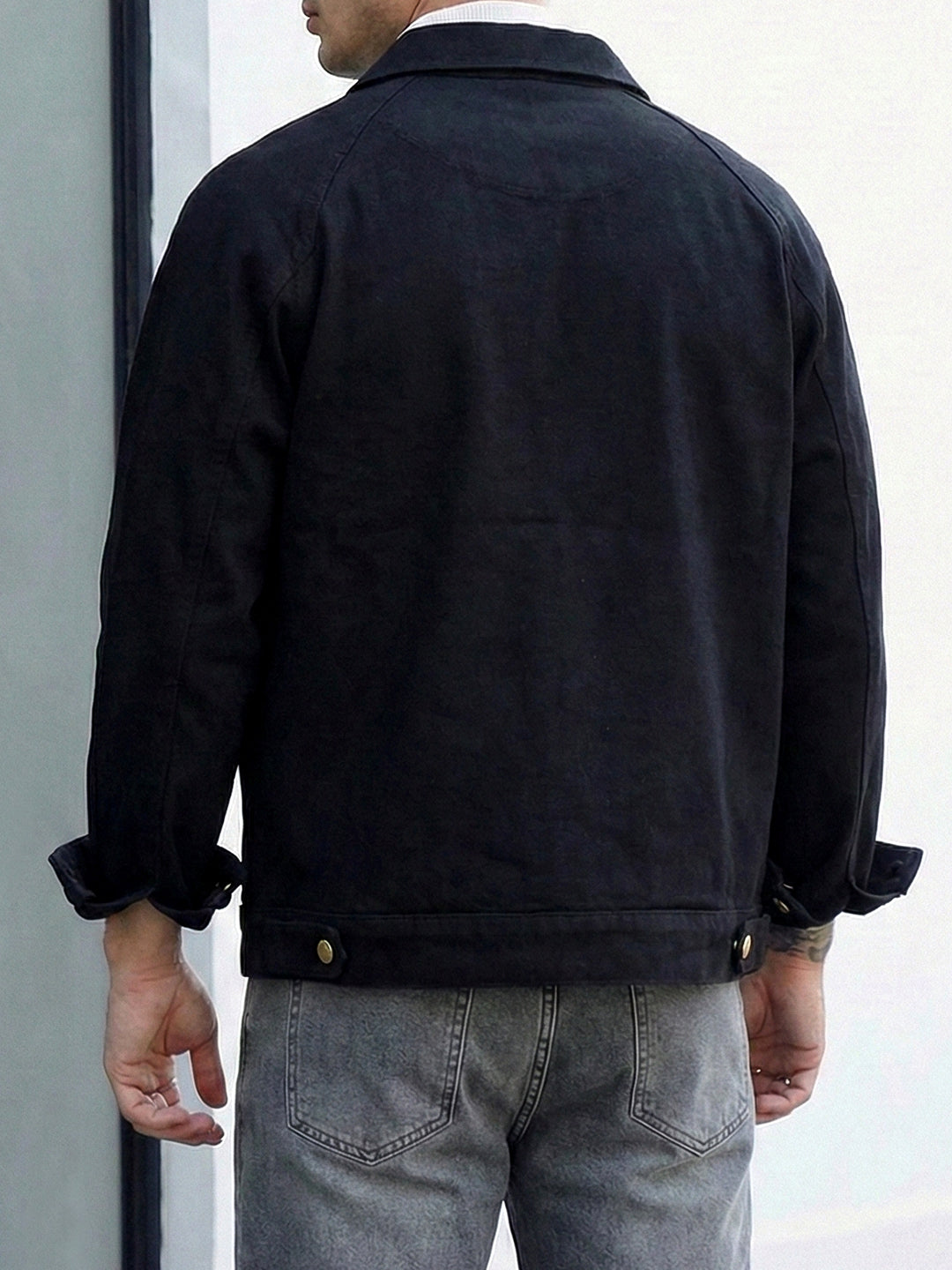 Prime Sculpt Black 4 Pocket Denim Jacket – Sleek & Stylish