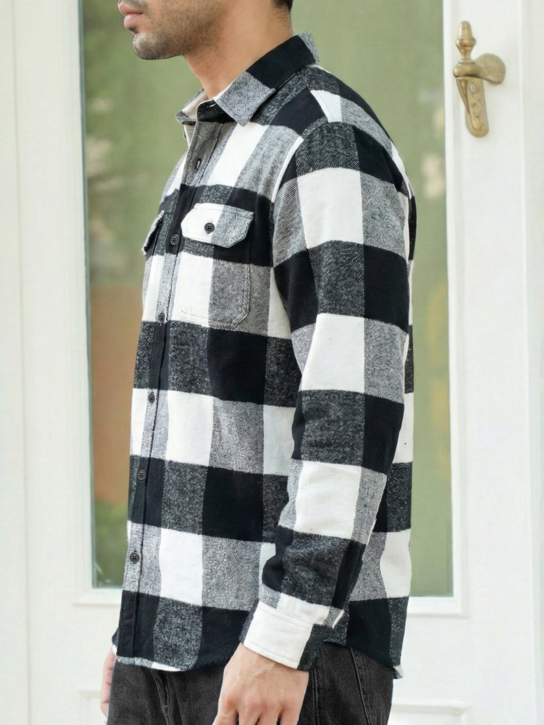 Frame Theory Grey Check Full Sleeve Shirt