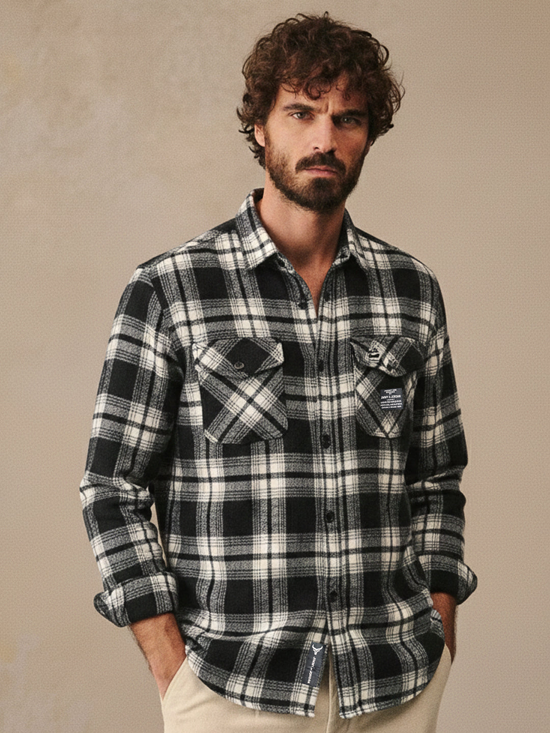 IronHawk Black Check Full Sleeve Shirt