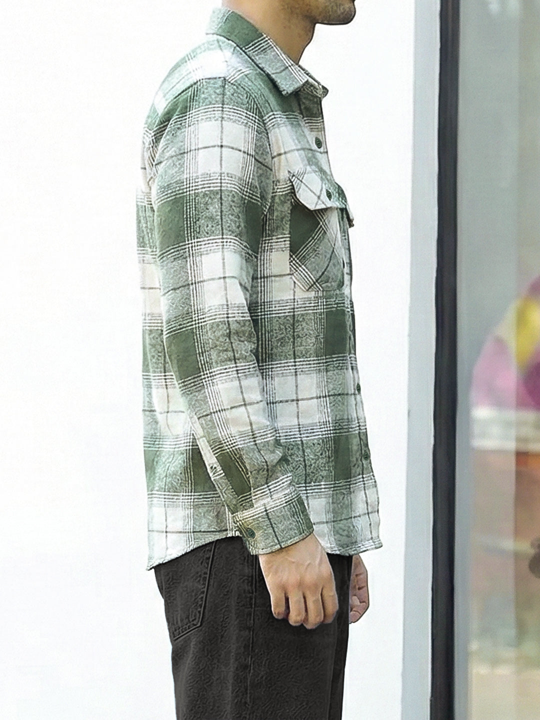 Daytona Olive Check Full Sleeve Shirt