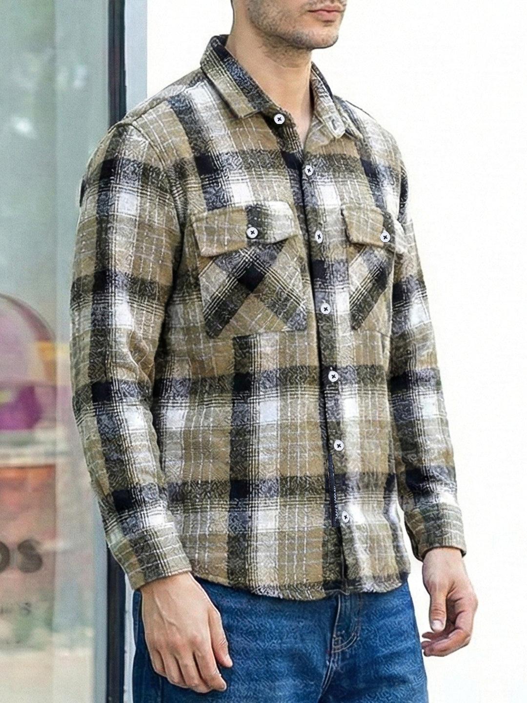 Fabric Theory Dried Moss Check Full Sleeve Shirt