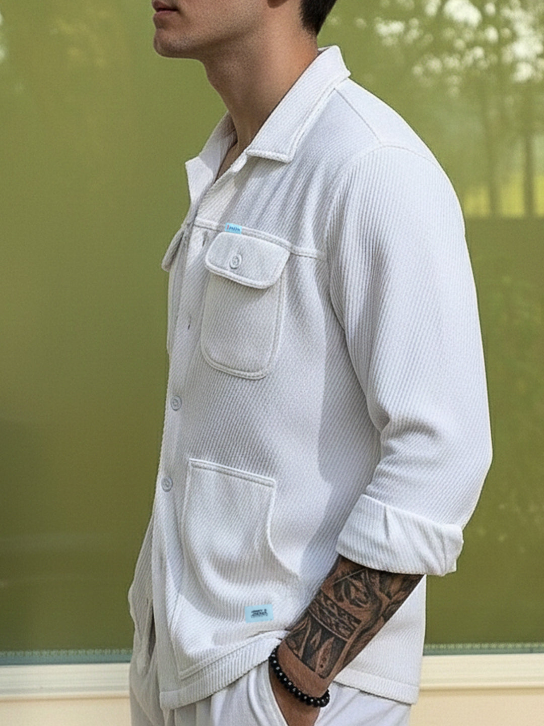 Earthcore Textured White Shacket