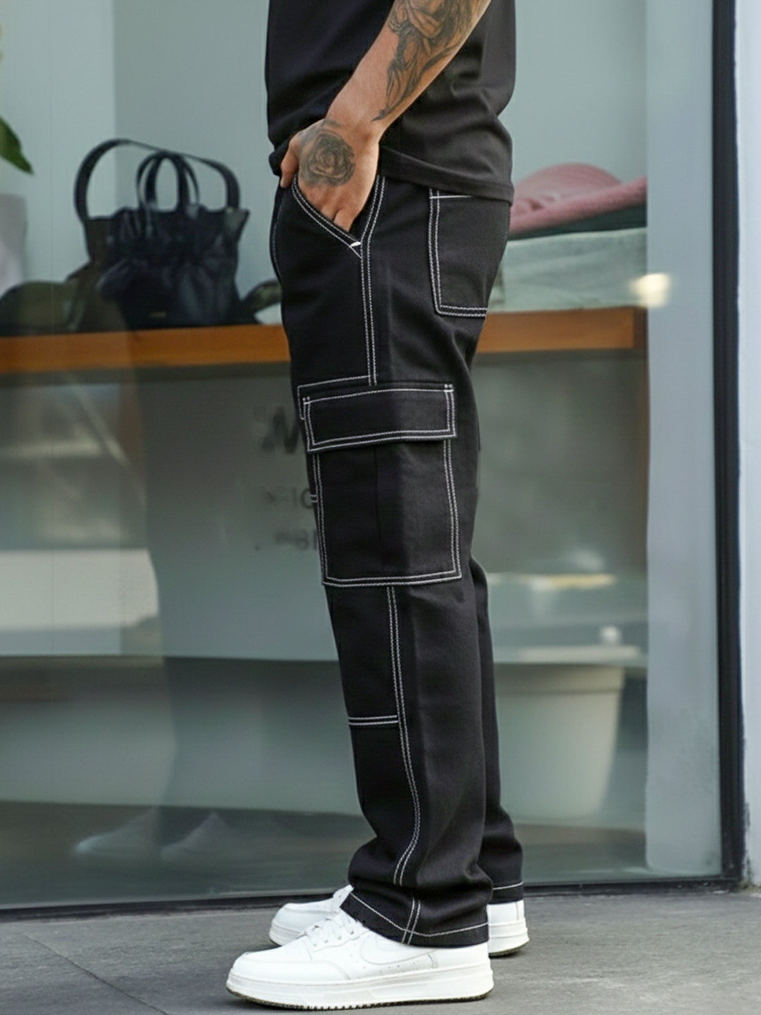 Midnight Vector Black Denim Cargo