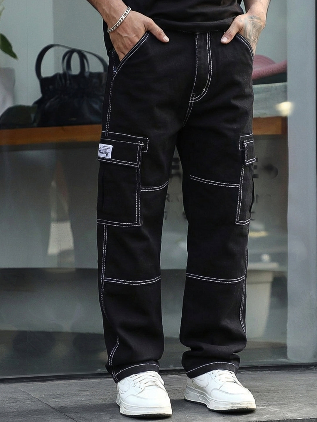 Midnight Vector Black Denim Cargo