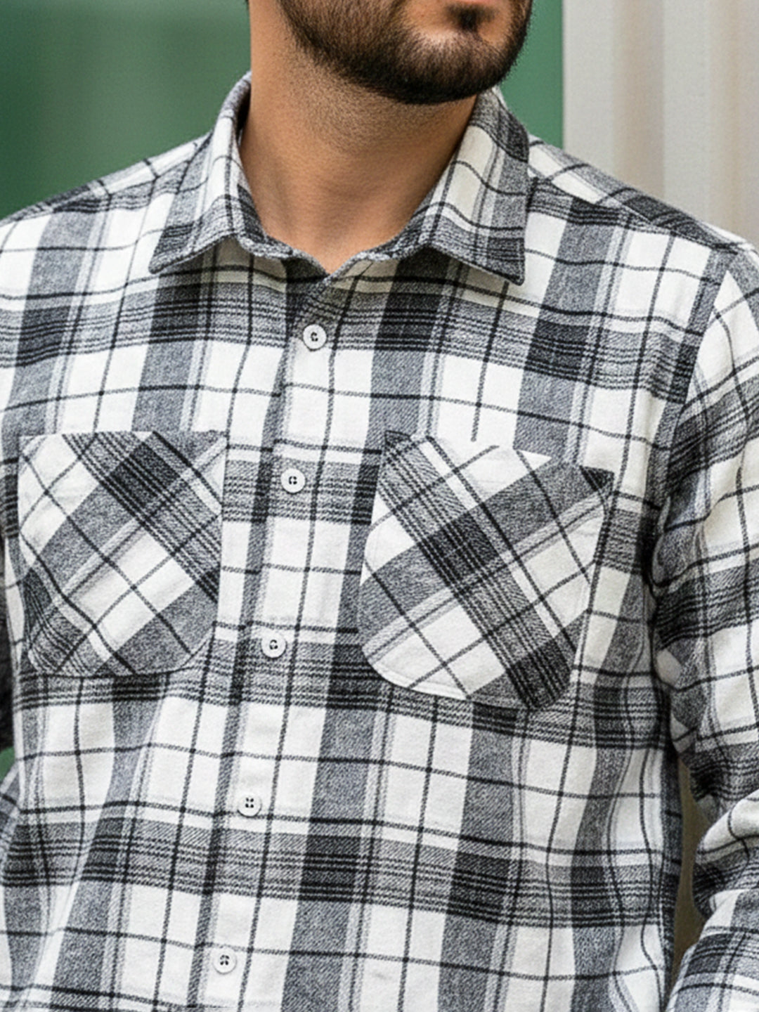 Old Town Black Check Full Sleeve Shirt