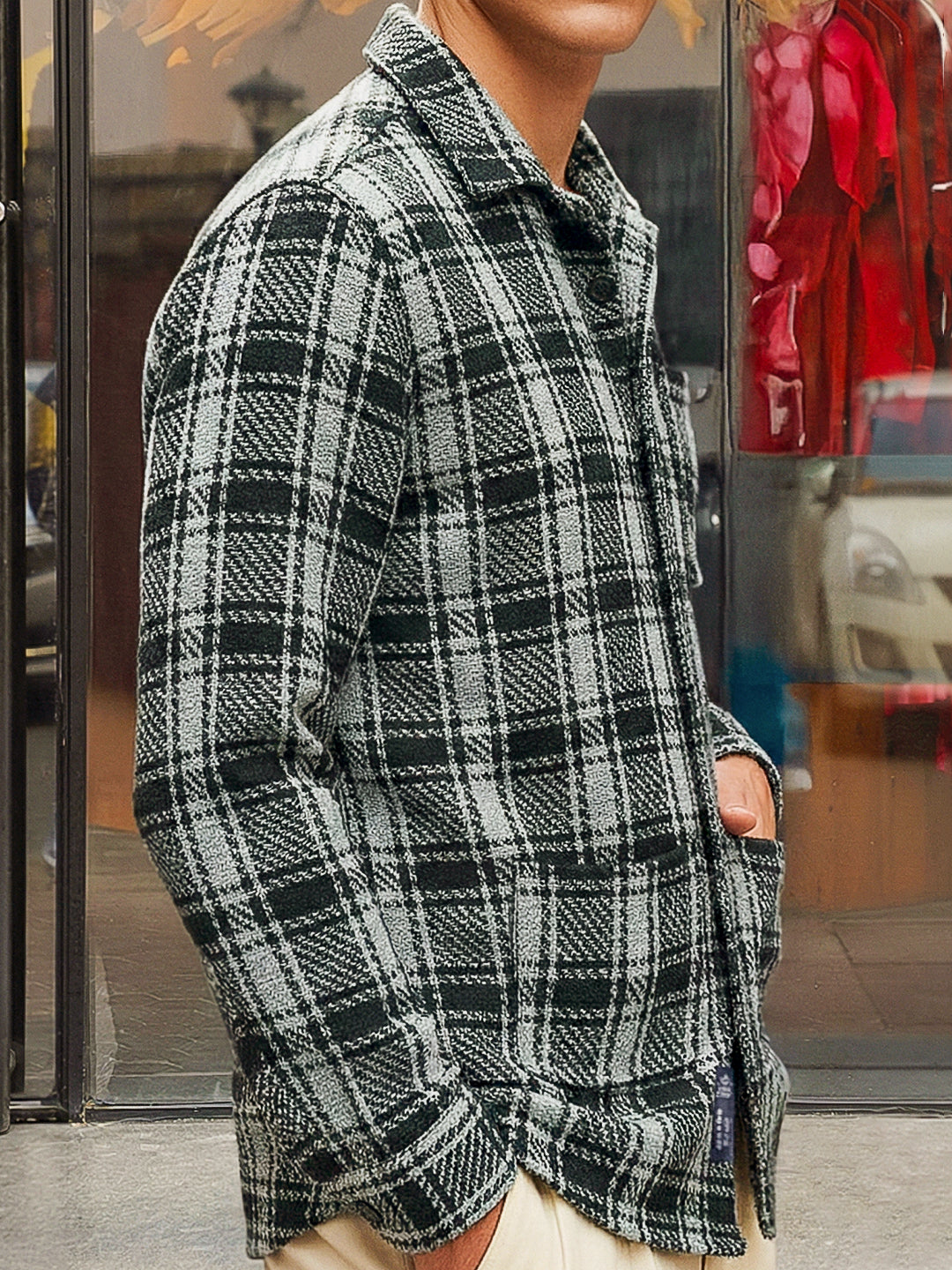 Crosshatch Grey Check Shacket