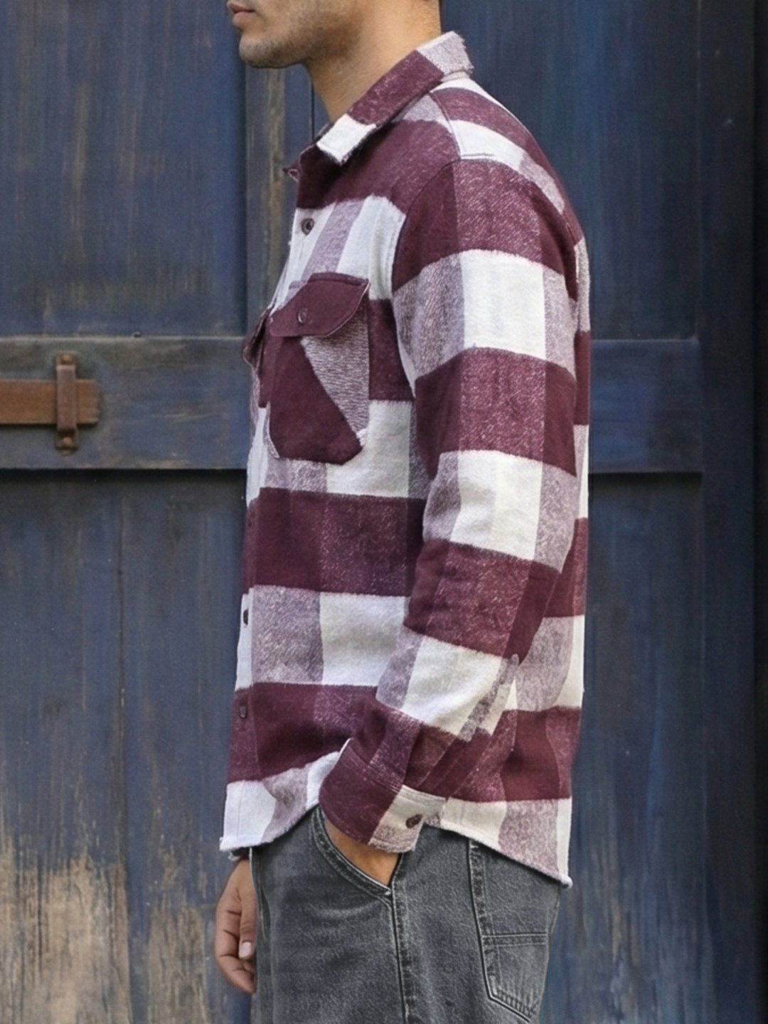 Frame Theory Maroon Check Full Sleeve Shirt