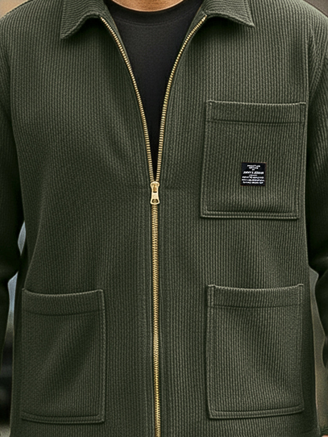 Sandstone Heritage Olive Ribbed Shacket