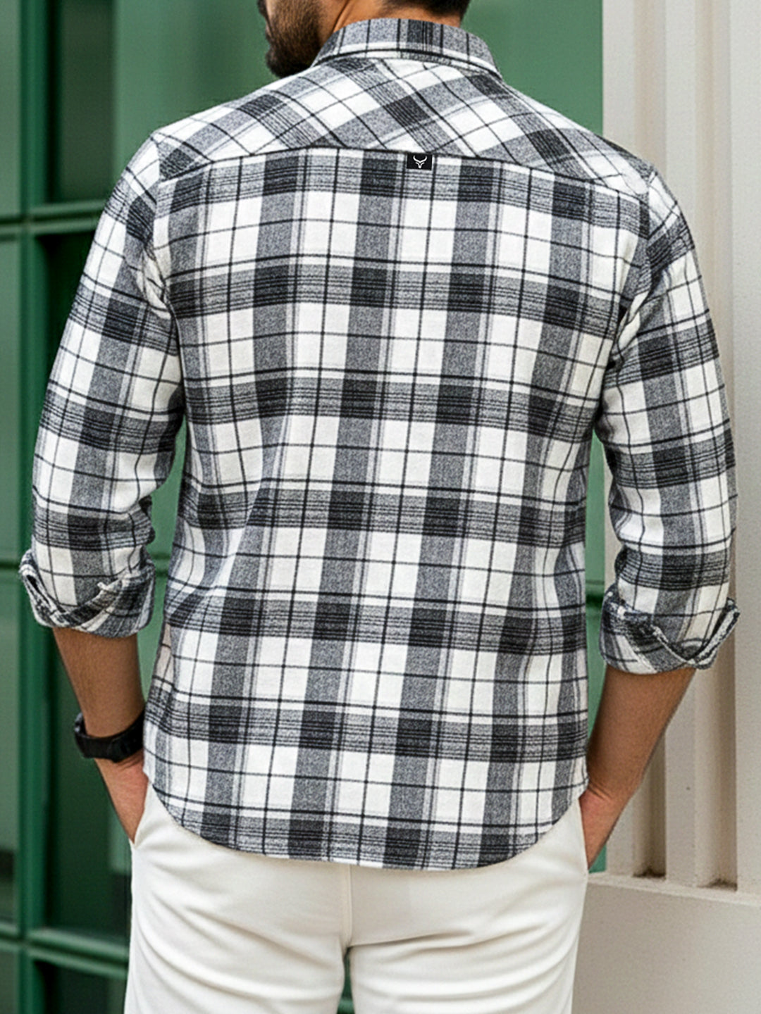 Old Town Black Check Full Sleeve Shirt
