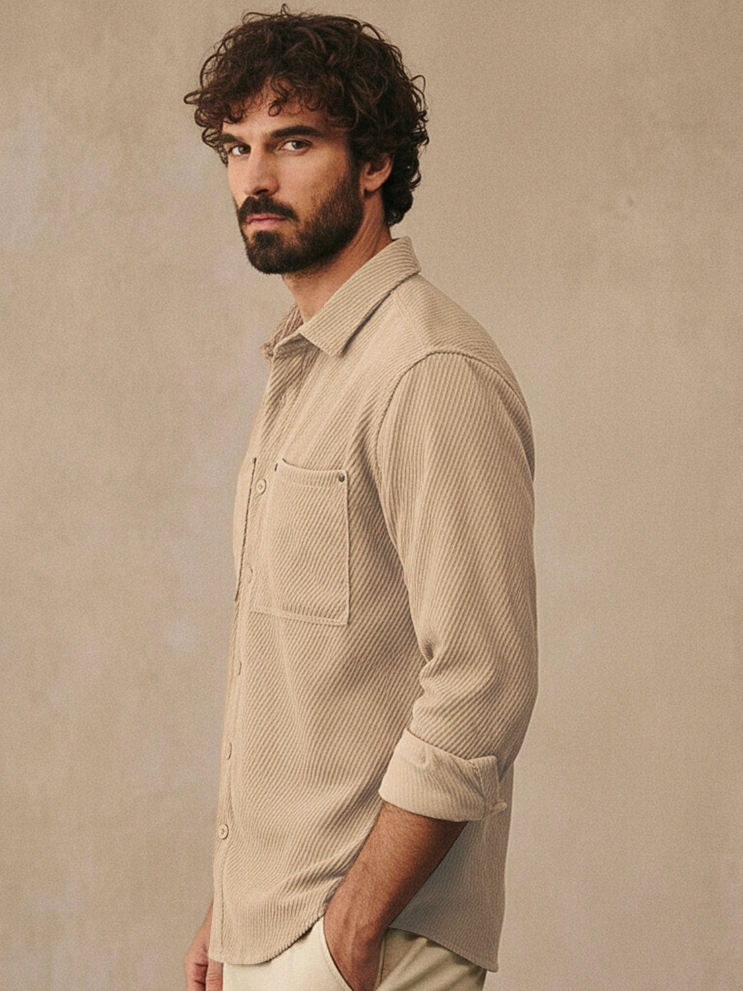 Ashridge Beige Full Sleeve Shirt