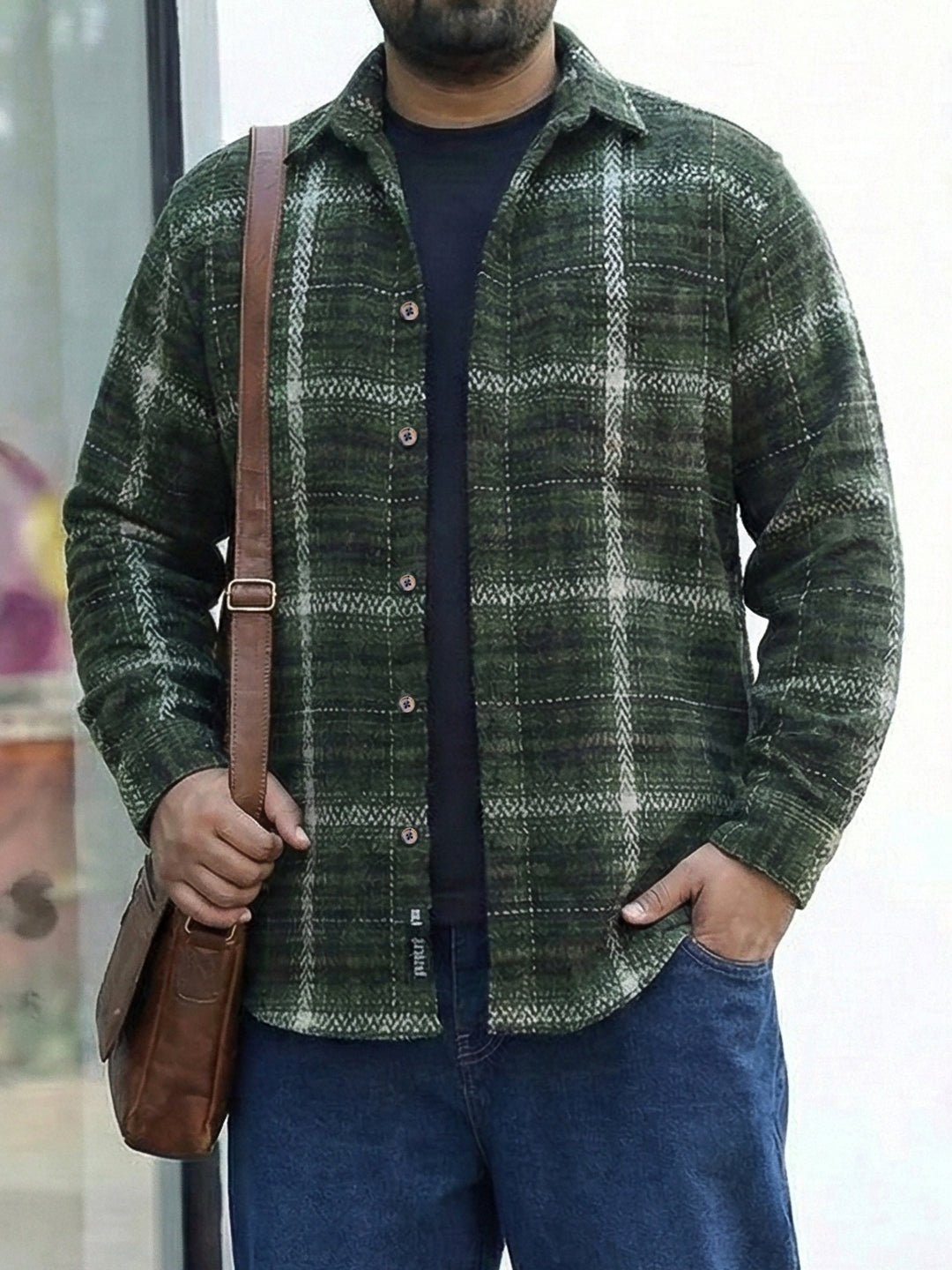 Quietmark Check Military Green Full Sleeve Shirt