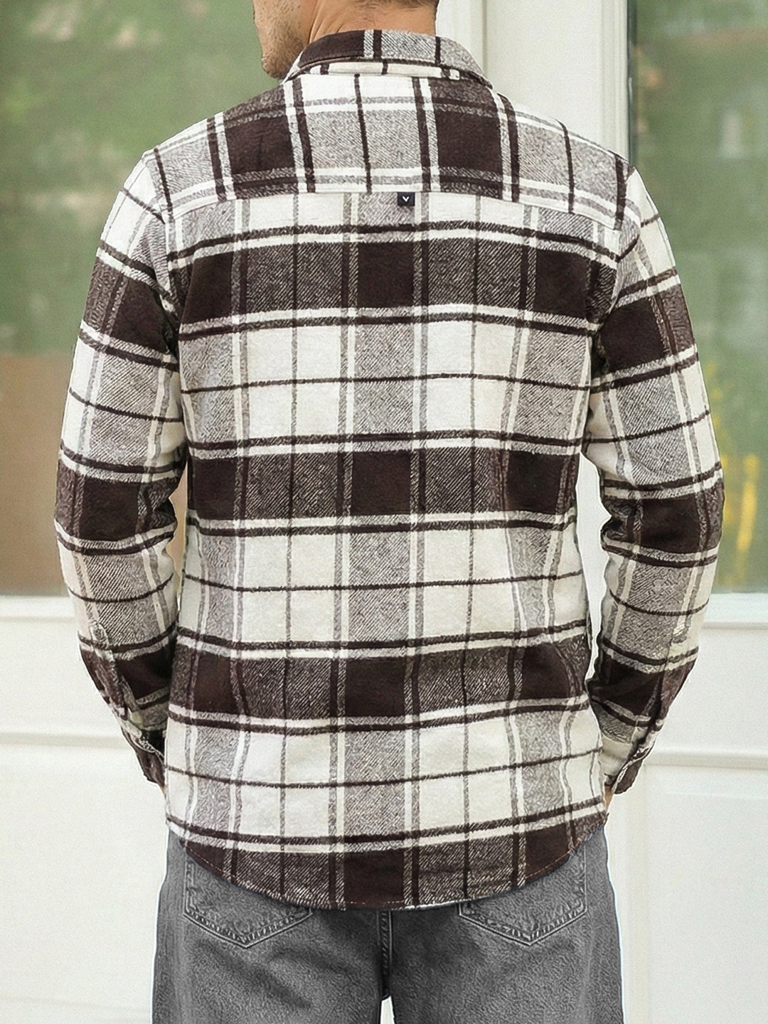 Frame Theory Dark Brown Check Full Sleeve Shirt
