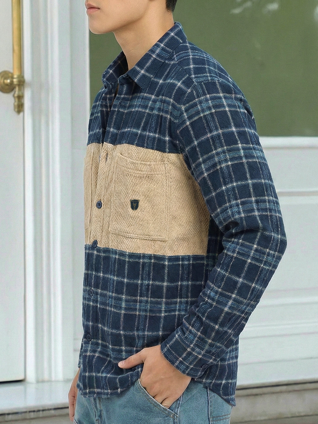 Thunderbird Oxford Blue Check Full Sleeve Shirt