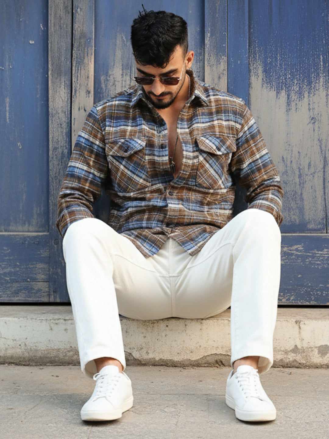 Afterdark Brown Check Full Sleeve Shirt