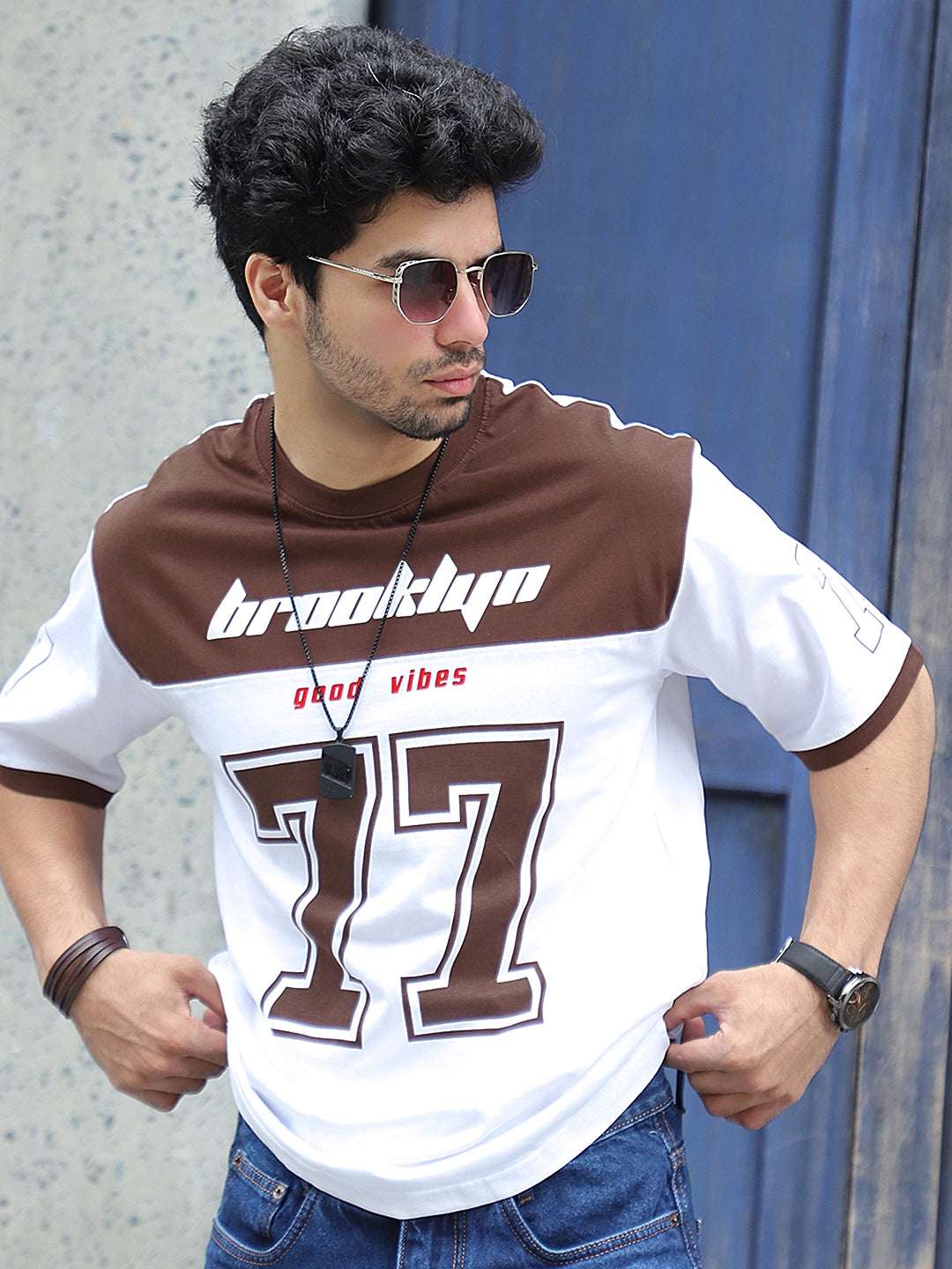 Bad Karma Mocha Brown Oversized Tee