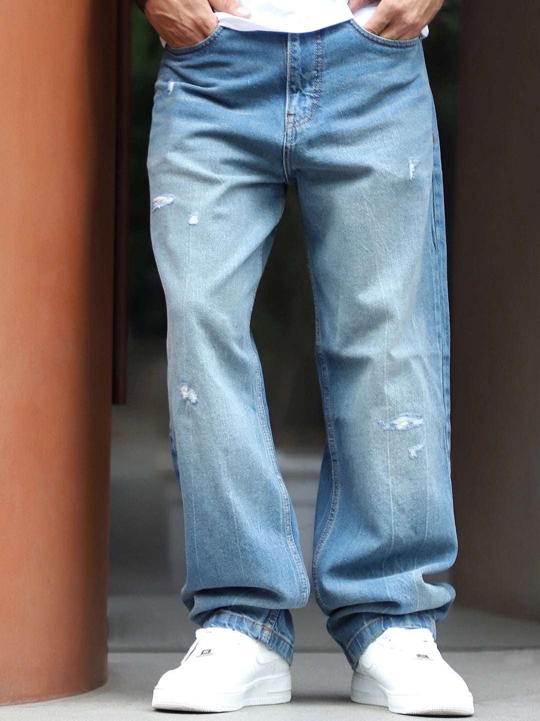 IronStitch Blue Baggy Fit Denim Jeans
