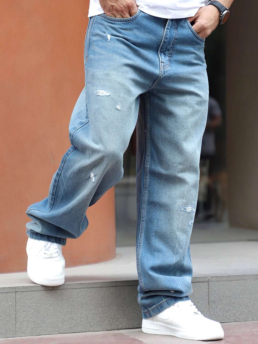 IronStitch Blue Baggy Fit Denim Jeans