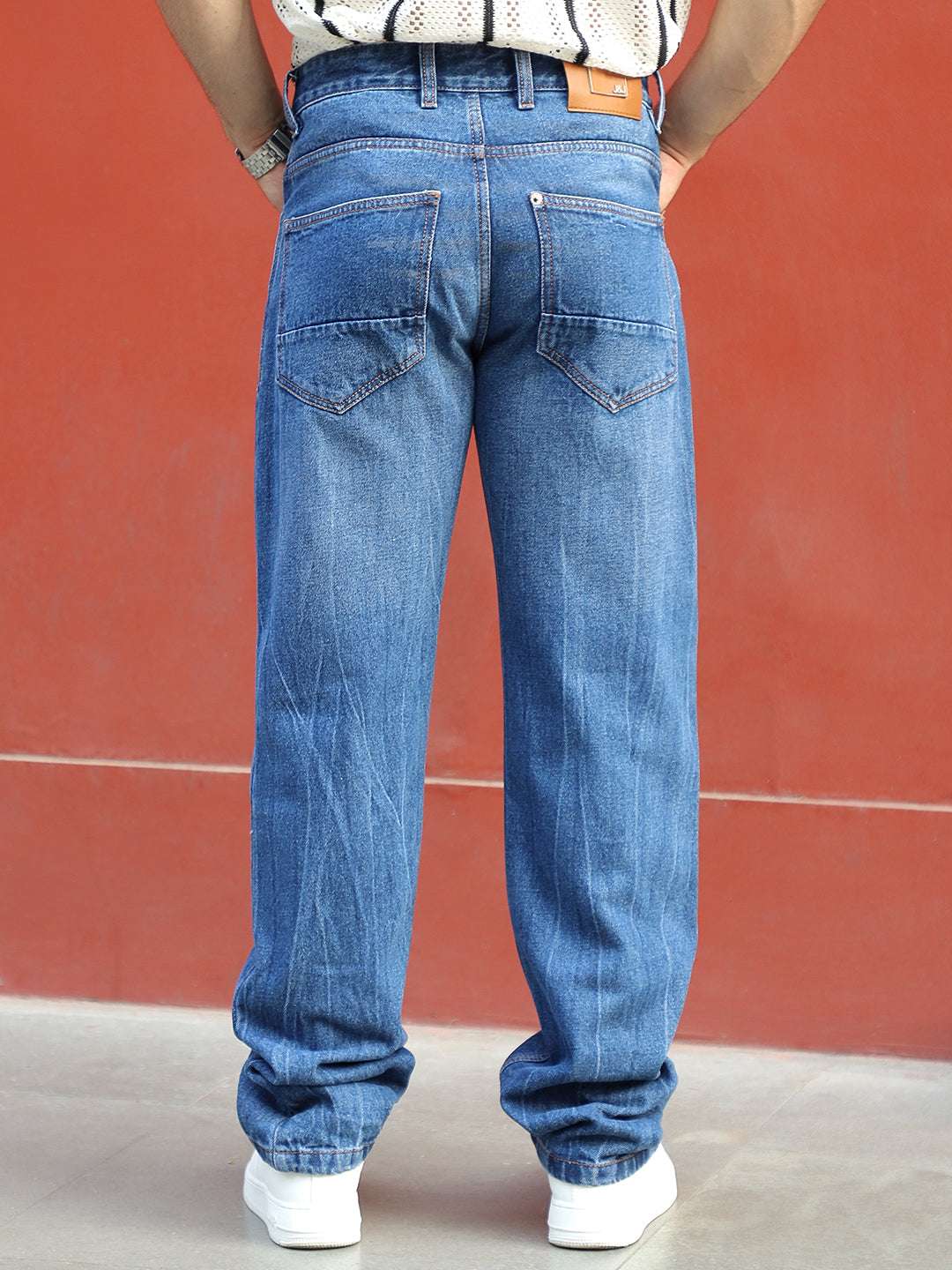 Bravik Blue Denim Straight Fit Jeans
