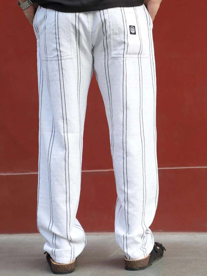 Zayden White Stripe Baggy Fit Trouser