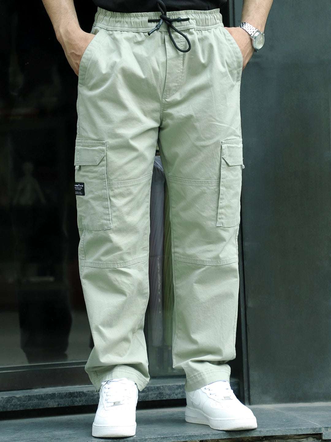 Bull Wears Pista Green Cotton Cargo