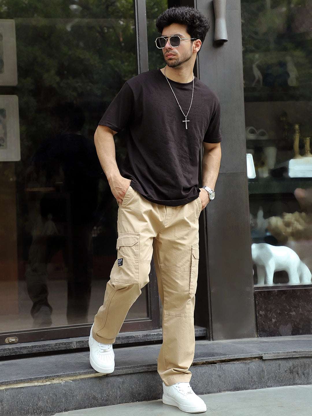 Bull Wears Beige Cotton Cargo