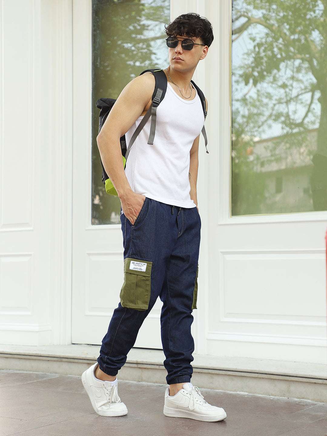 Fusion Blue Jogger Fit Denim Cargo
