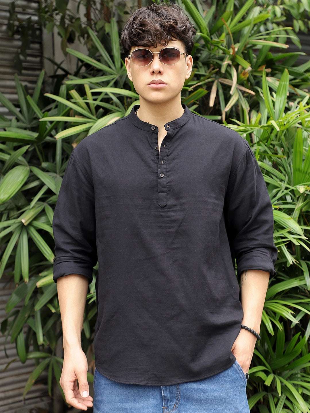 Fusion Drift Black Kurta