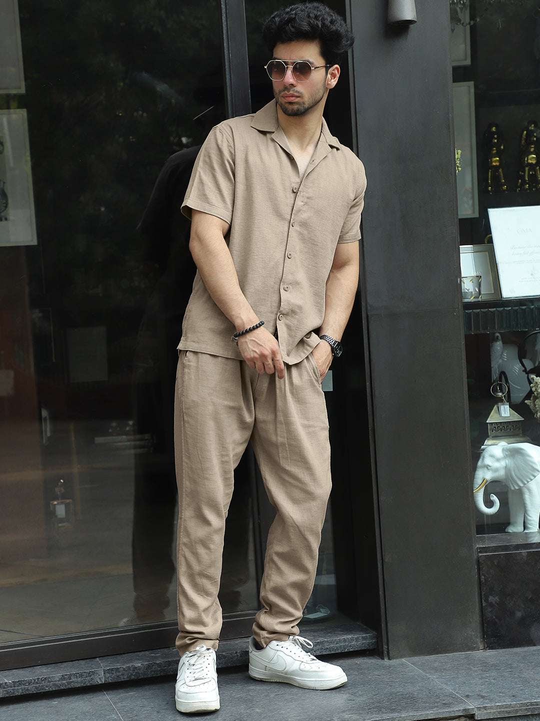 Men Brown Co-Ord Set