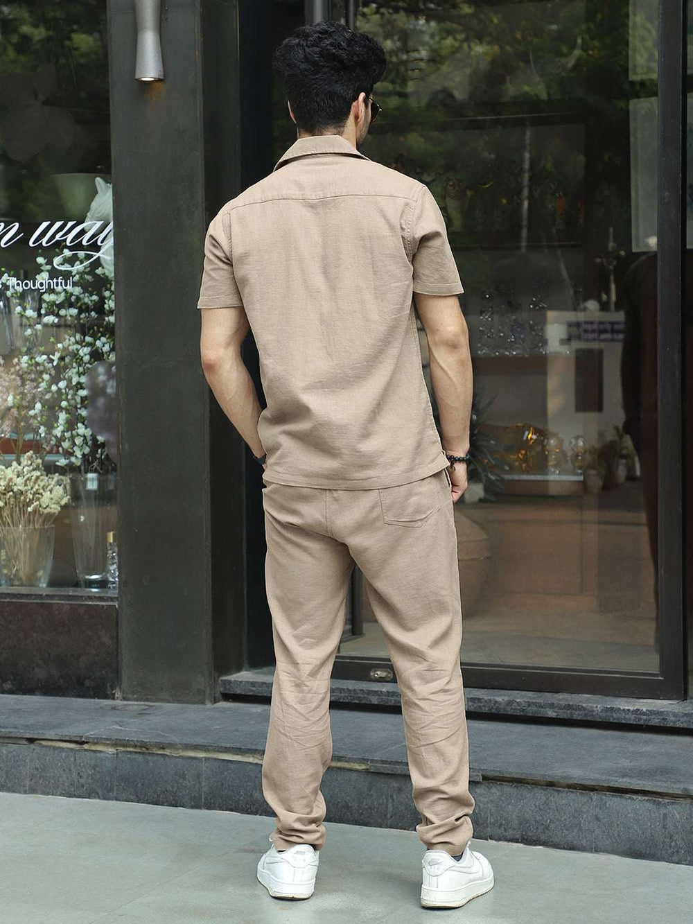 Linen Atlant Camel Brown Co-Ord Set - Image 4