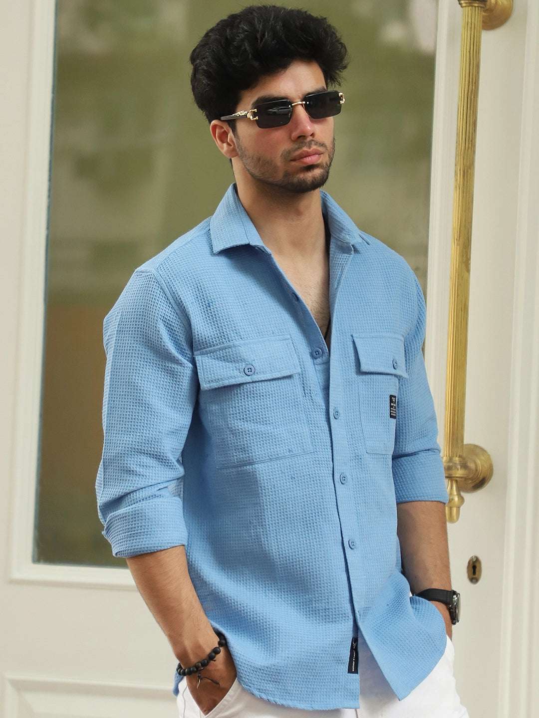 British Vintage Ocean Blue Full Sleeve Shirt