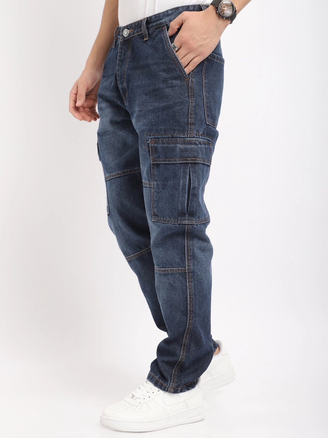 Twilight Fade Dark Blue Denim Cargo