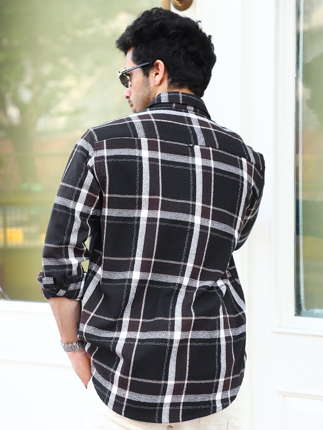 Bloom State Black Check Full Sleeve Shirt