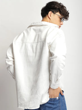 Crown Street White Oversized Denim Shirt