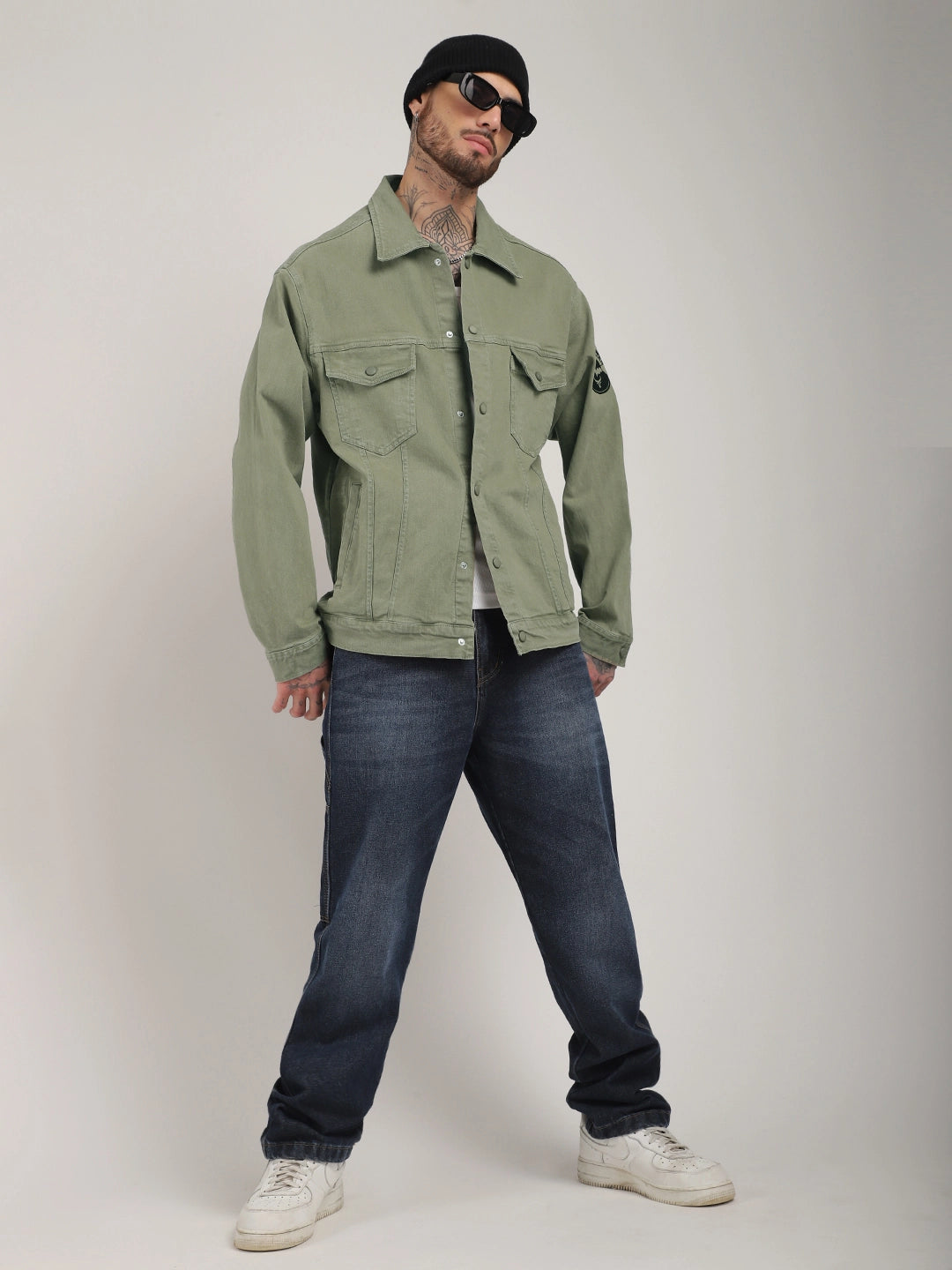Green Denim Jacket for Men