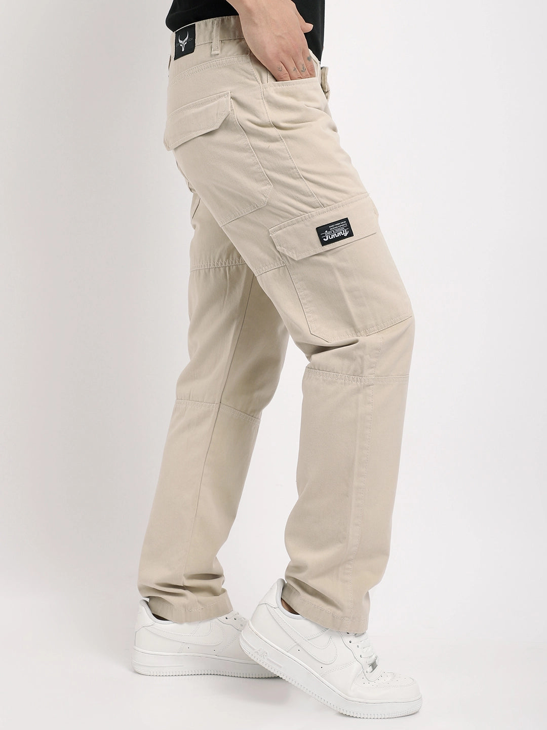 Cream Cotton Cargo Men